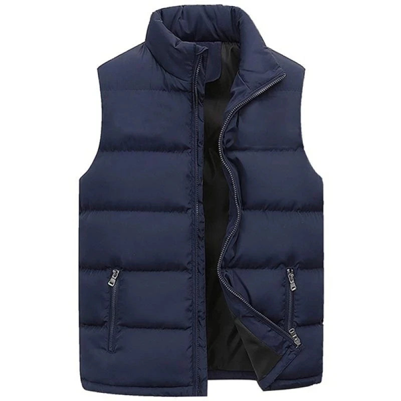 Gilet Homme Chaud Sans Manches — Veste Zippée Imperméable Automne/Hiver