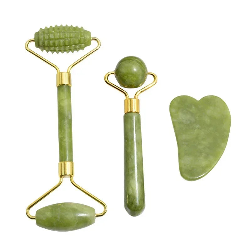 Rouleau de jade  Naturel -Massage Visage Anti -âge & Eclat