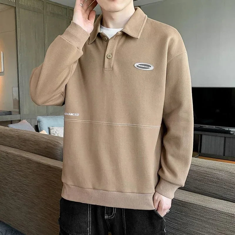 Oversize Sweatshirts Polo Baggy Tops Big Size T Shirts for Men Oversized T-shirt Y2k Original Harajuku Fashion Bulk Male Clothes