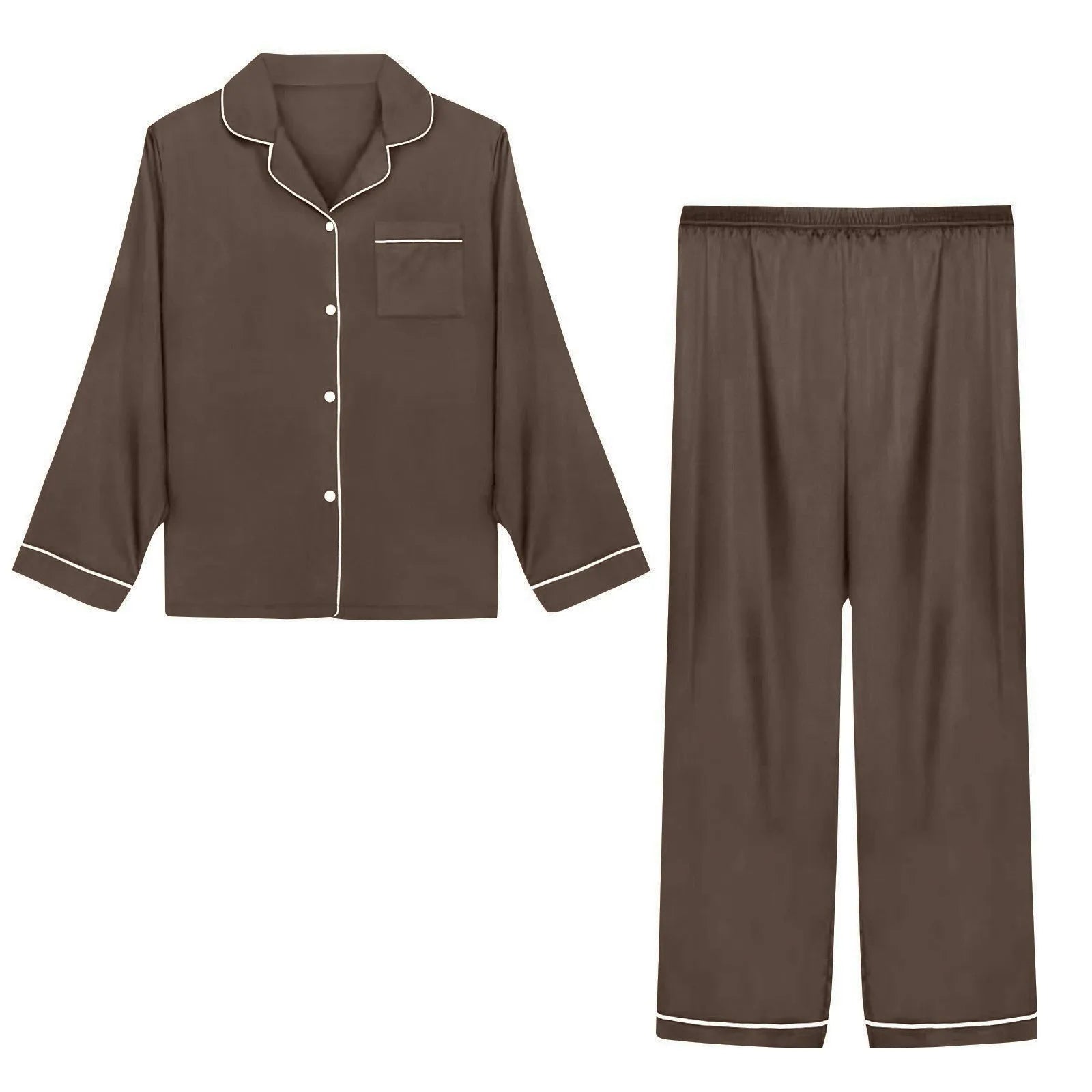 Women Pijama Sets Sleepwear Long-sleeve Cardigan Set Women Pajamas Sets Sexy Silk Polyester Female Pyjamas Home Clothing