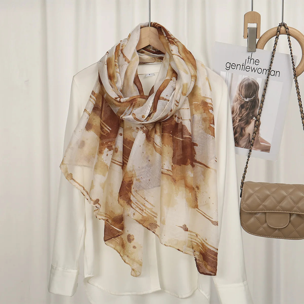 Foulard Hijab Femme — Écharpe Voile Viscose Coton Doux Turban Long