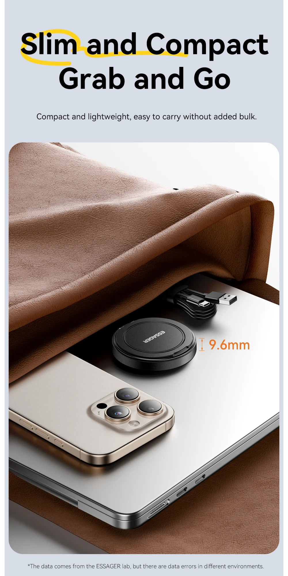 Chargeur Sans Fil Magnétique Essager 15W pour iPhone 16 15 14 13 Pro Max AirPods