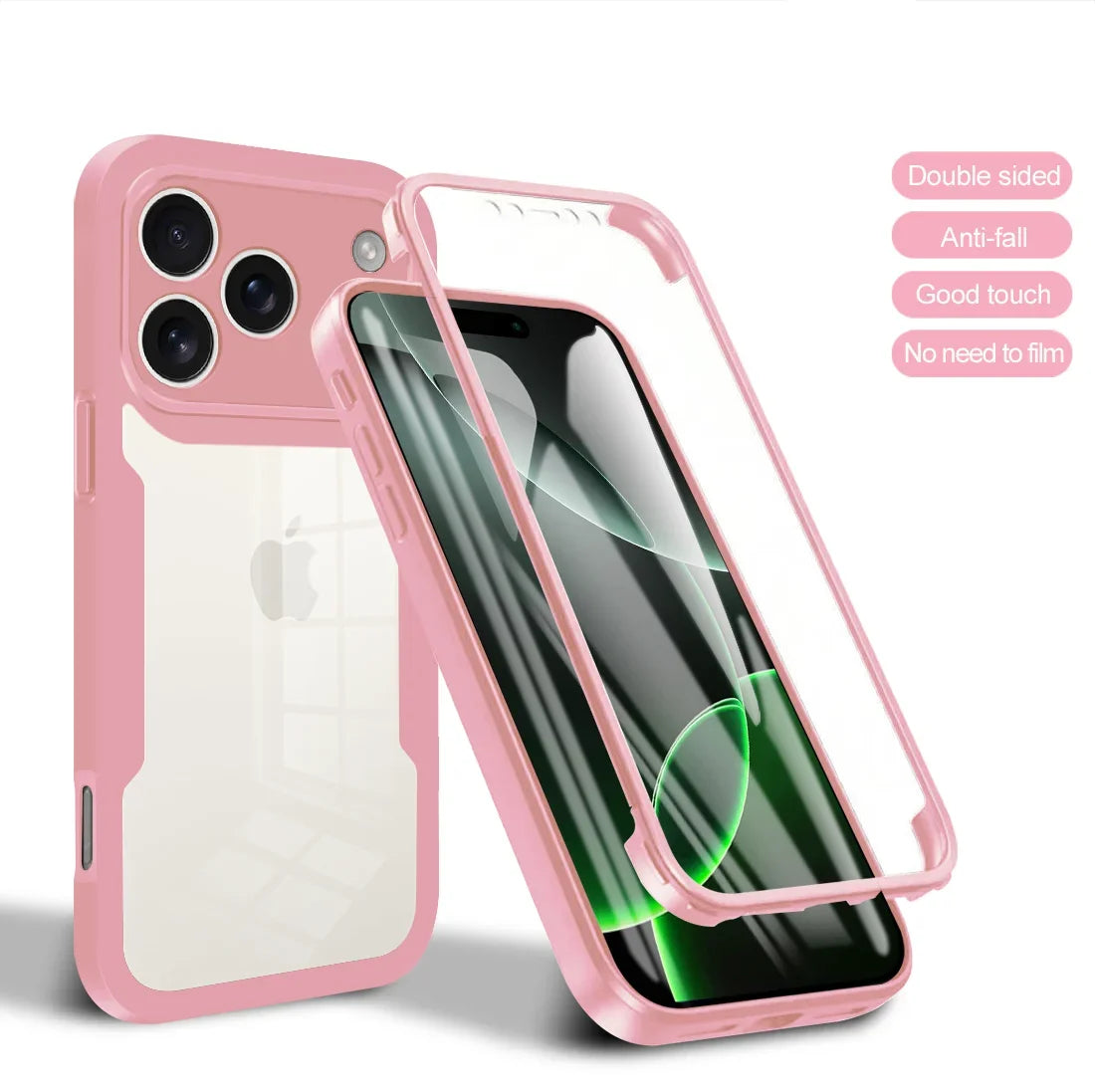 Coque 360° transparente iPhone Pro Max – Protection complète souple avant/arrière