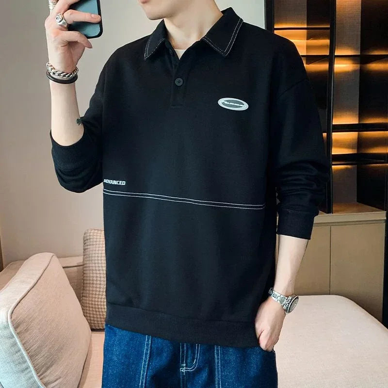 Oversize Sweatshirts Polo Baggy Tops Big Size T Shirts for Men Oversized T-shirt Y2k Original Harajuku Fashion Bulk Male Clothes