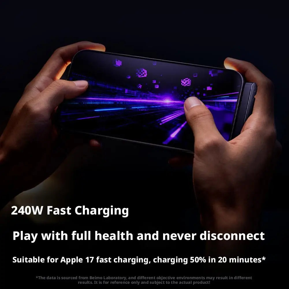 Câble 240W avec Support Invisible L-Shape Gaming pour iPhone 17 Huawei — Charge Rapide