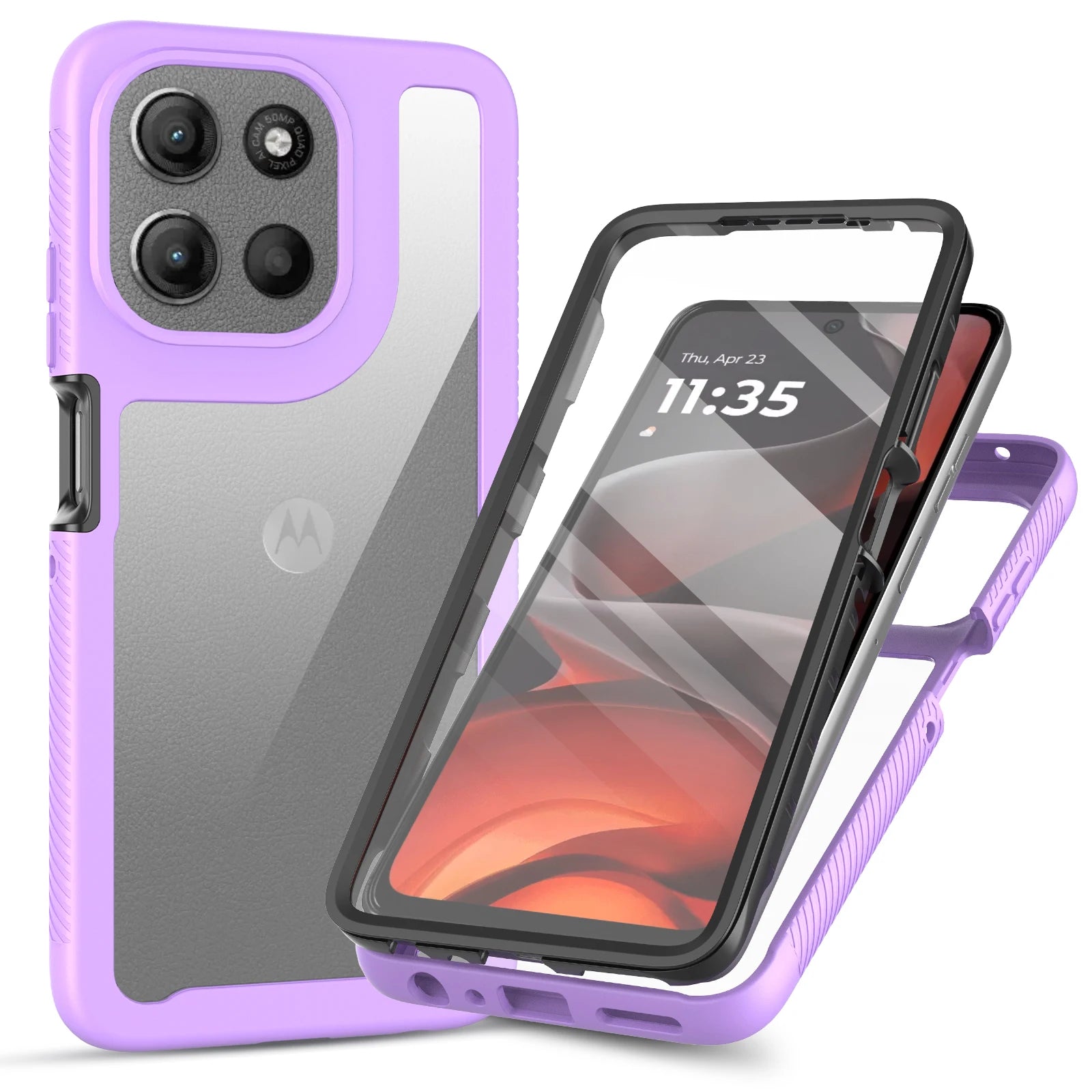 Coque 360° anti-choc Motorola Moto G56 5G – Transparente avec protection d'écran intégrée
