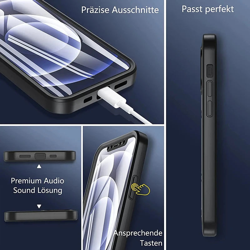 Coque 360° robuste iPhone – Transparente avec protection d'écran intégrée, tous modèles