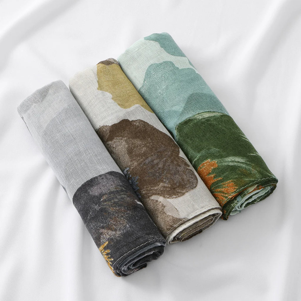 Foulard Hijab Femme — Écharpe Voile Viscose Coton Doux Turban Long