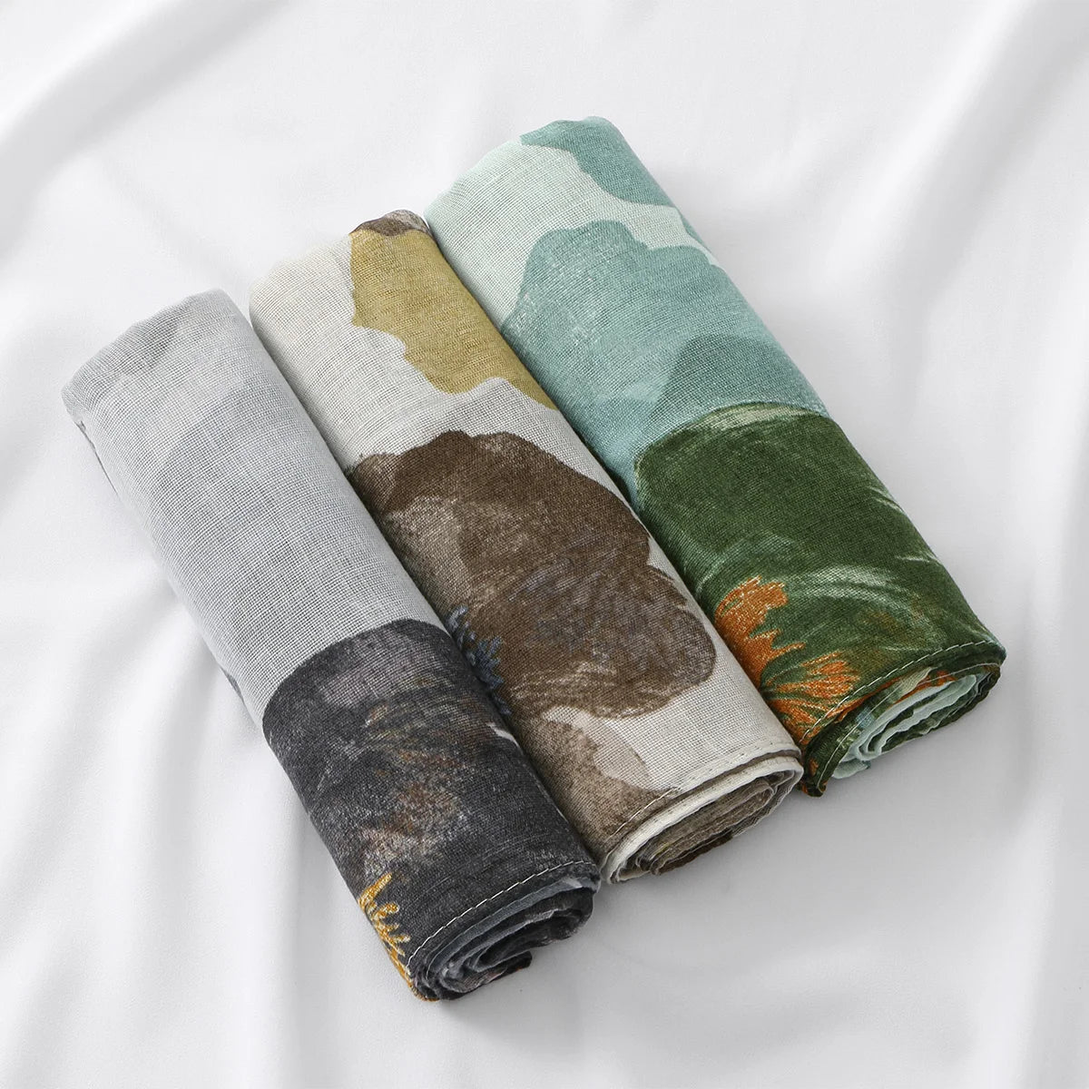 Foulard Hijab Femme — Écharpe Voile Viscose Coton Doux Turban Long