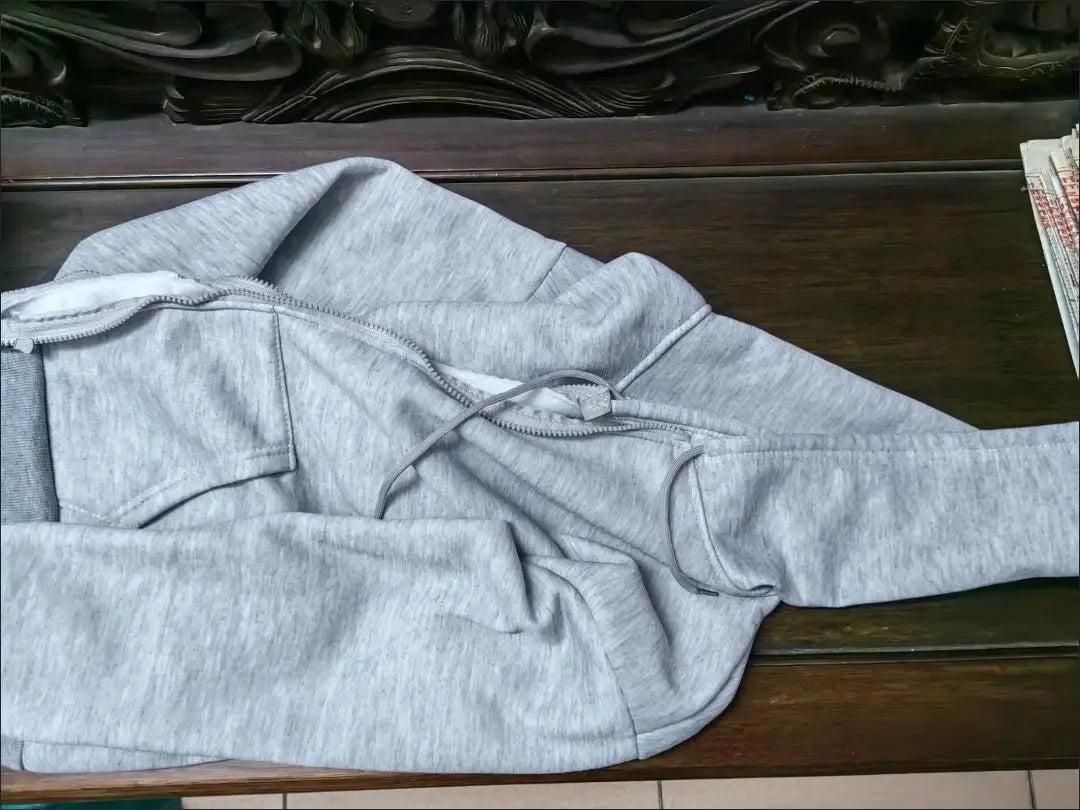 Oversized Hoodie Women Men  Thick Fleece Zip Up Sweatshirt Unisex Plain Color Loose Fit Casual Pullover M-5XL Cotton Loungewear