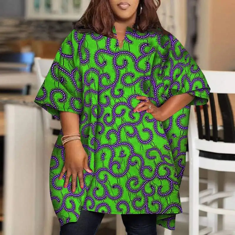 Plus Size VONDA Women Blouses 2024 Elegant Half Sleeve Printed Shirts Bohemian V Neck Tops Fashion Casual Loose Blusas Oversized