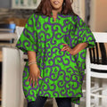 Plus Size VONDA Women Blouses 2024 Elegant Half Sleeve Printed Shirts Bohemian V Neck Tops Fashion Casual Loose Blusas Oversized