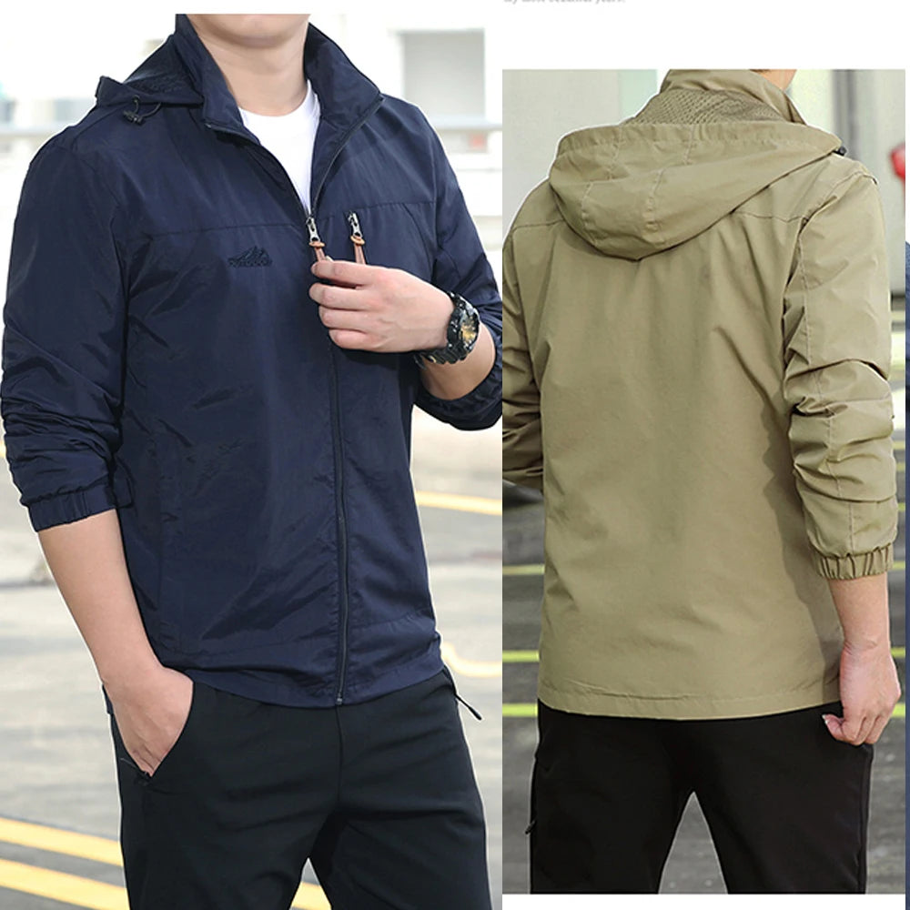 Coupe-Vent Tactique Homme À Capuche — Imperméable Outdoor Militaire