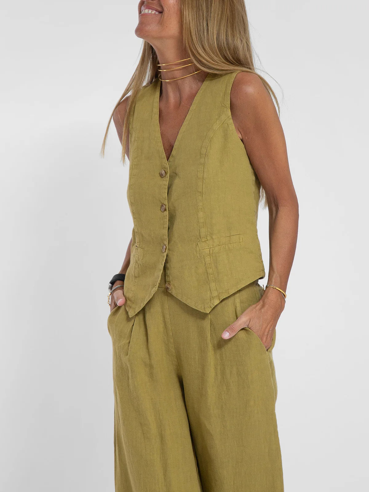 Ensemble Femme Sans Manches & Pantalon — Tenue Casual Elégante Printemps/Été 2024