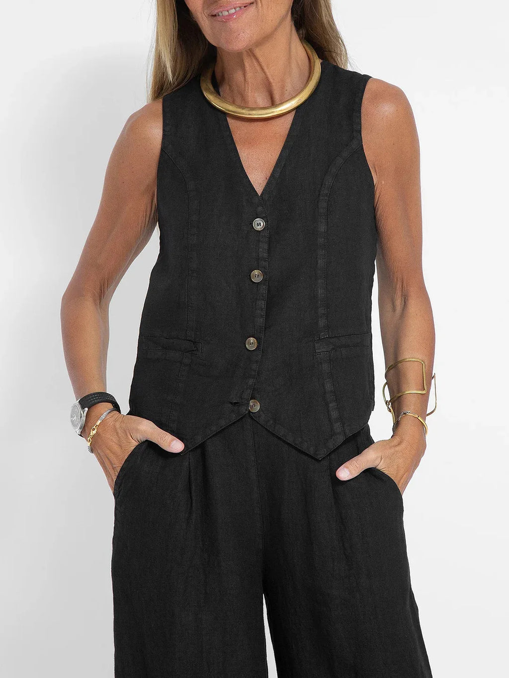 Ensemble Femme Sans Manches & Pantalon — Tenue Casual Elégante Printemps/Été 2024