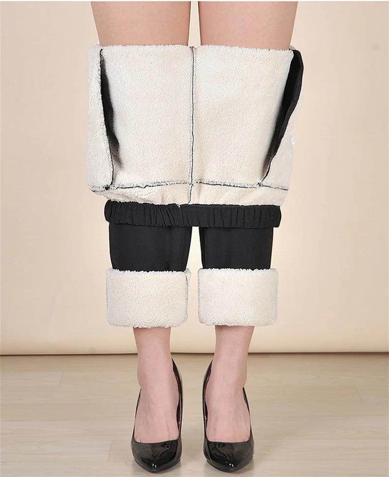Oversize 8XL Women Trousers 2026 New Solid Elastic High Waist Casual Pants Autumn Winter Female Straight Pants Mother Long Pants