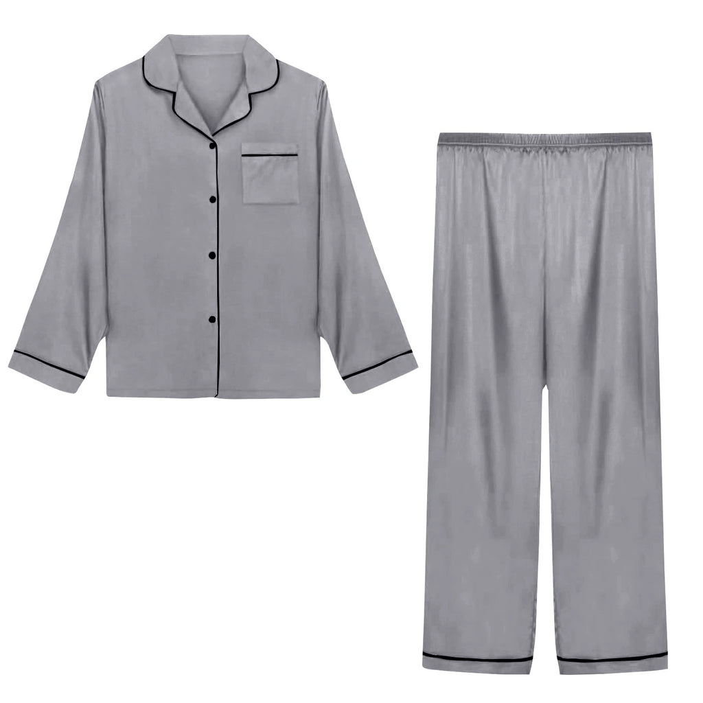 Women Pijama Sets Sleepwear Long-sleeve Cardigan Set Women Pajamas Sets Sexy Silk Polyester Female Pyjamas Home Clothing