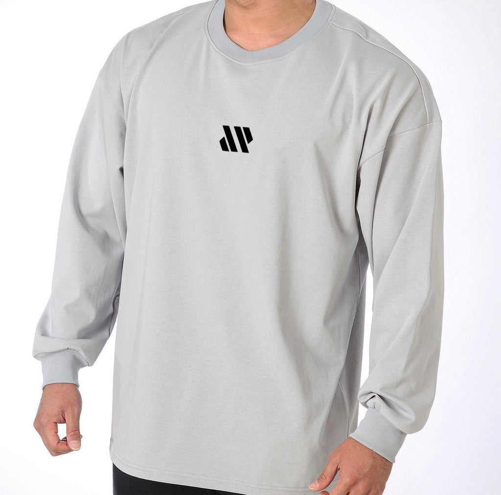 Men Long Sleeve Shirts Loose Oversize T Shirt for Men Autumn Workout Fitness Gym Hip Hop Clothing Men