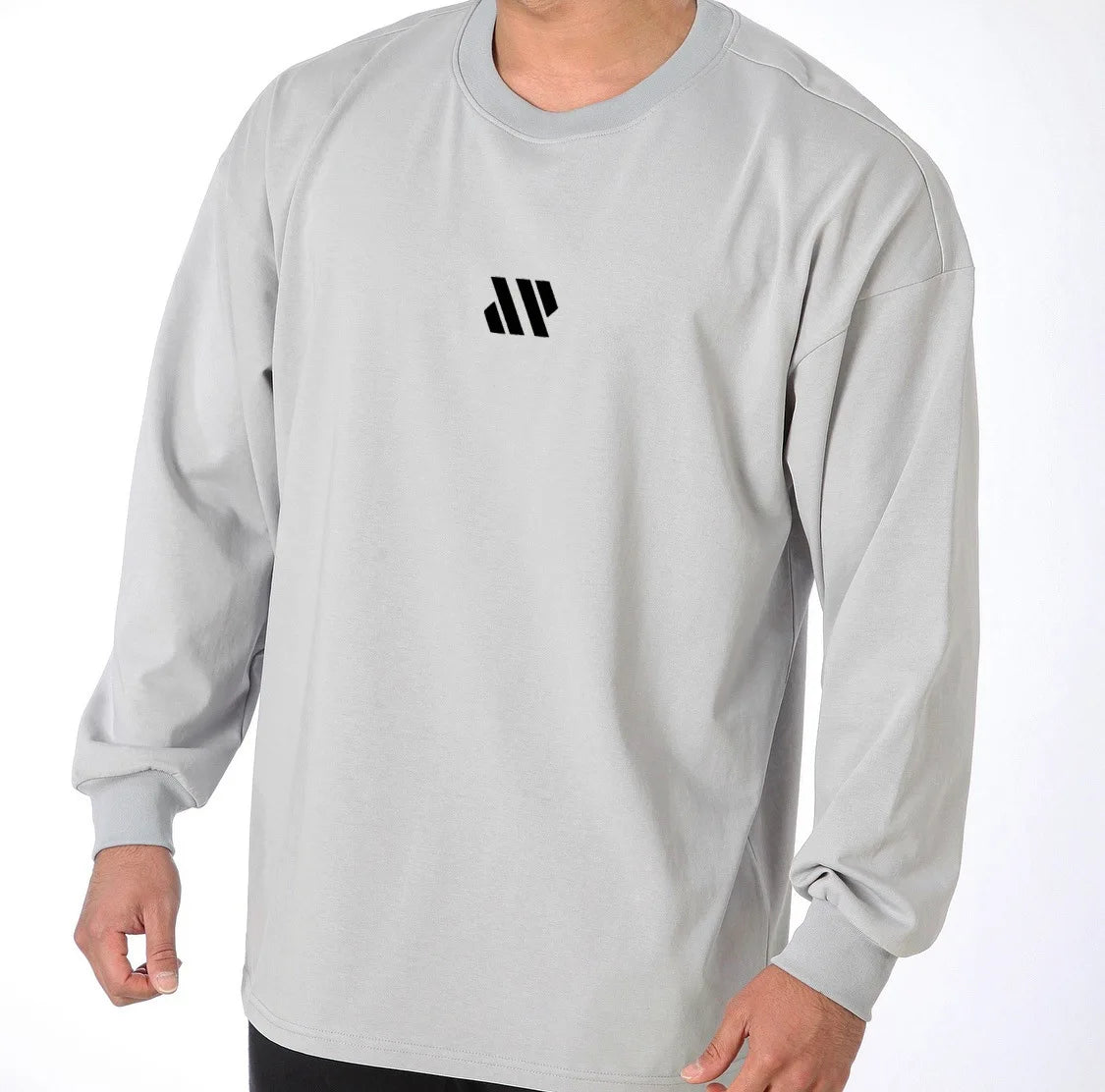 Men Long Sleeve Shirts Loose Oversize T Shirt for Men Autumn Workout Fitness Gym Hip Hop Clothing Men