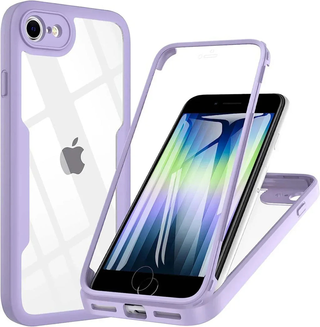 Coque 360° transparente iPhone – Protection intégrale avant/arrière anti-choc