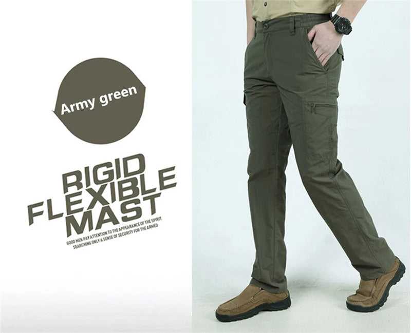 Pantalon Cargo Tactique Homme — Léger Imperméable Multi-Poches Été