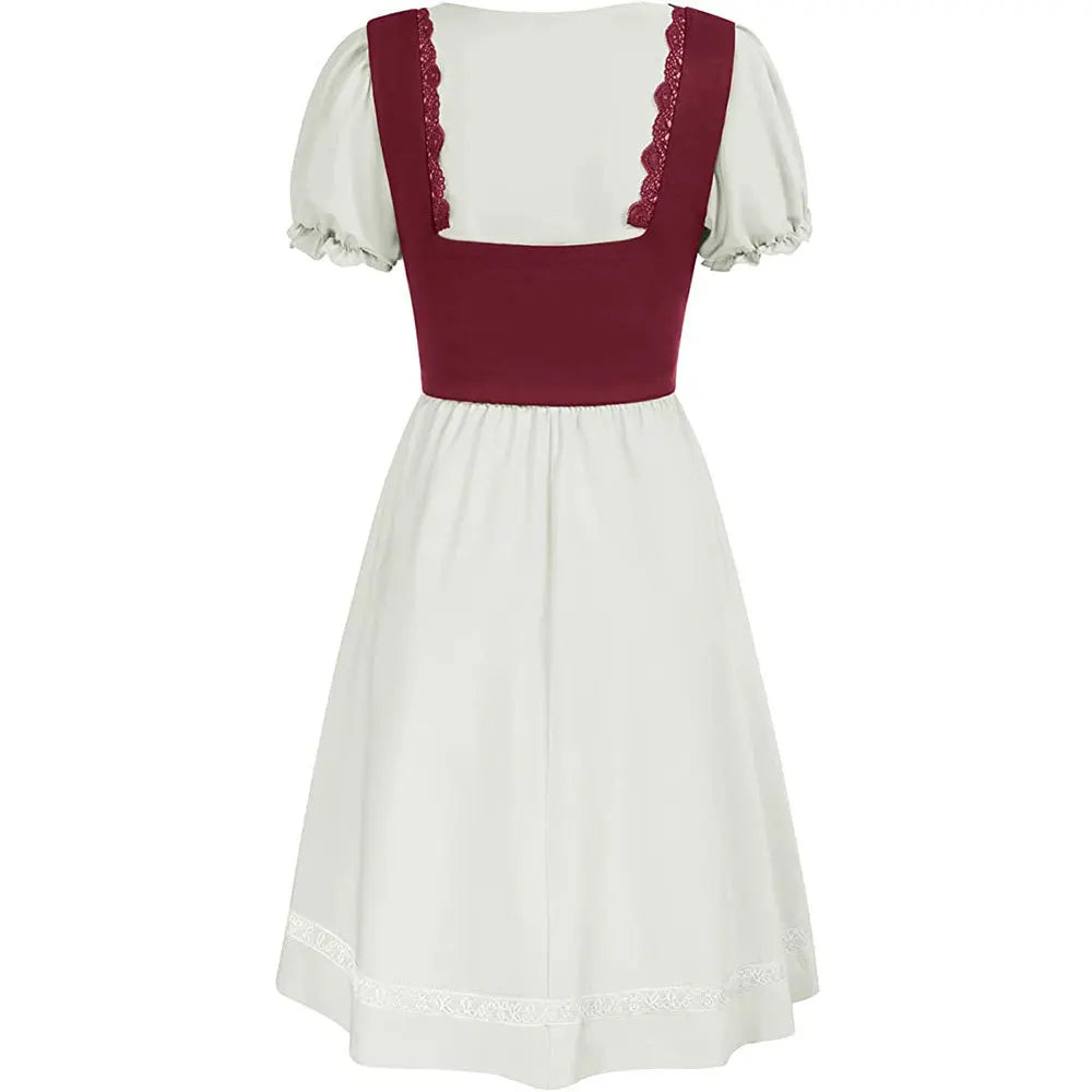 Robe Médiévale Gothique Femme — Manches Courtes Maxi Féerique Viking