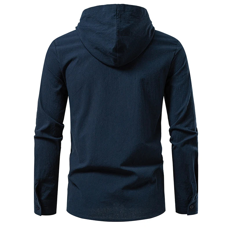 Chemise Homme à Capuche – Manches Longues Style Décontracté