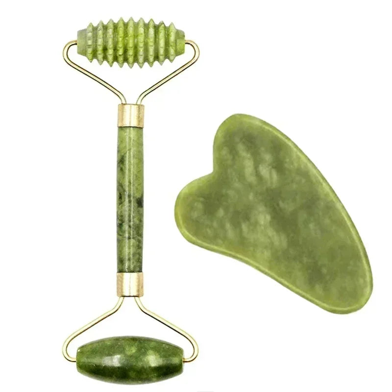 Rouleau de jade  Naturel -Massage Visage Anti -âge & Eclat