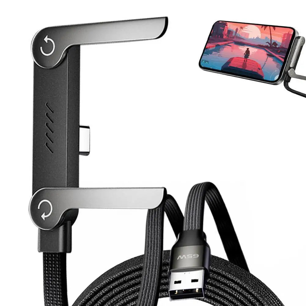 Câble 240W avec Support Invisible L-Shape Gaming pour iPhone 17 Huawei — Charge Rapide