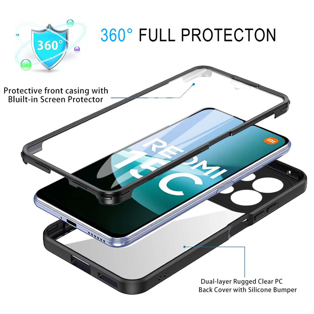 Coque 360° anti-choc Xiaomi Redmi 15C / A5 4G – Protection intégrale enveloppante