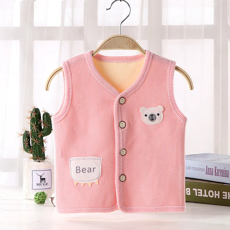 Gilet Enfant Velours Chaud — Veste Sans Manches Garçon & Fille