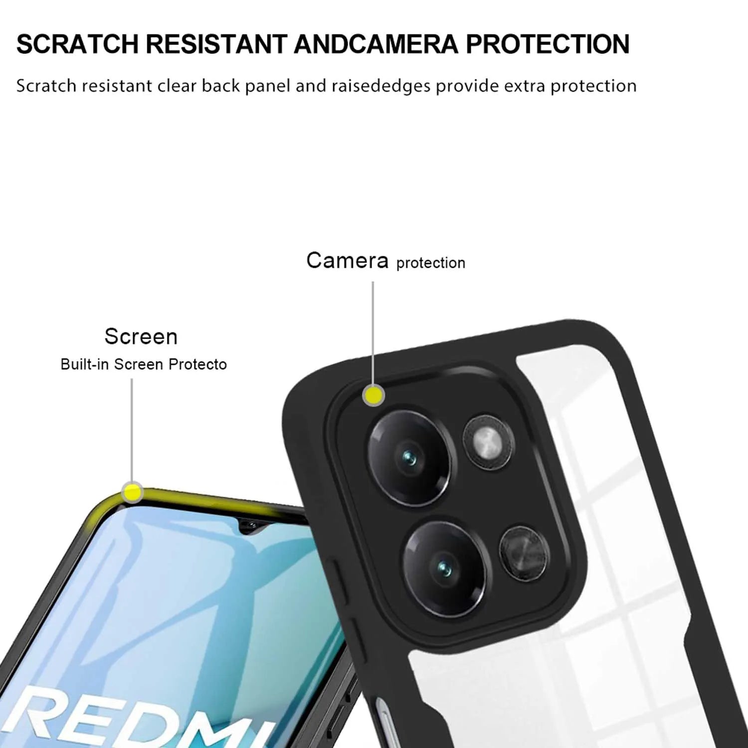Coque 360° anti-choc Xiaomi Redmi 15C / A5 4G – Protection intégrale enveloppante