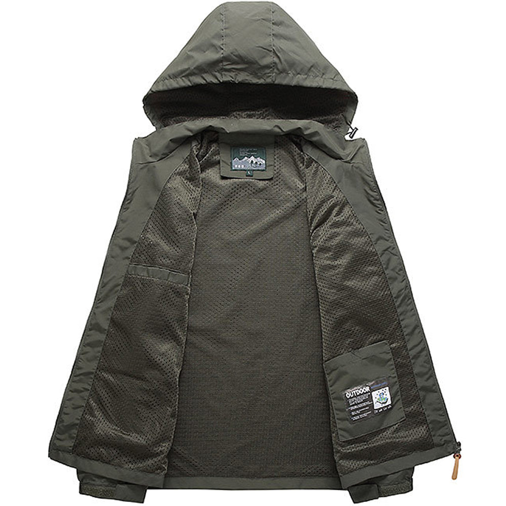 Coupe-Vent Tactique Homme À Capuche — Imperméable Outdoor Militaire