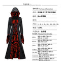 Robe Médiévale À Capuche Imprimée — Tenue de Scène Rétro Femme