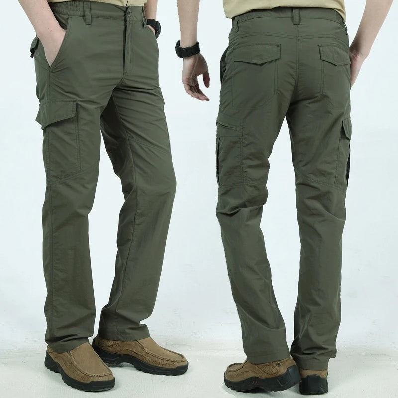 Pantalon Cargo Tactique Homme — Léger Imperméable Multi-Poches Été