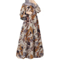 Robe Abaya Femme Musulmane — Longue Manches Longues Imprimé Floral