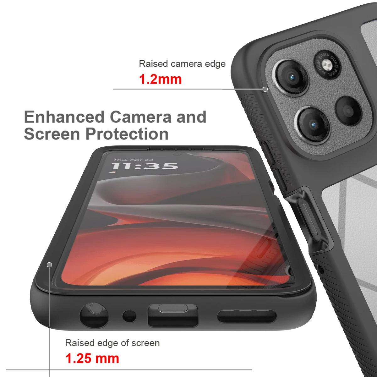 Coque 360° anti-choc Motorola Moto G56 5G – Transparente avec protection d'écran intégrée