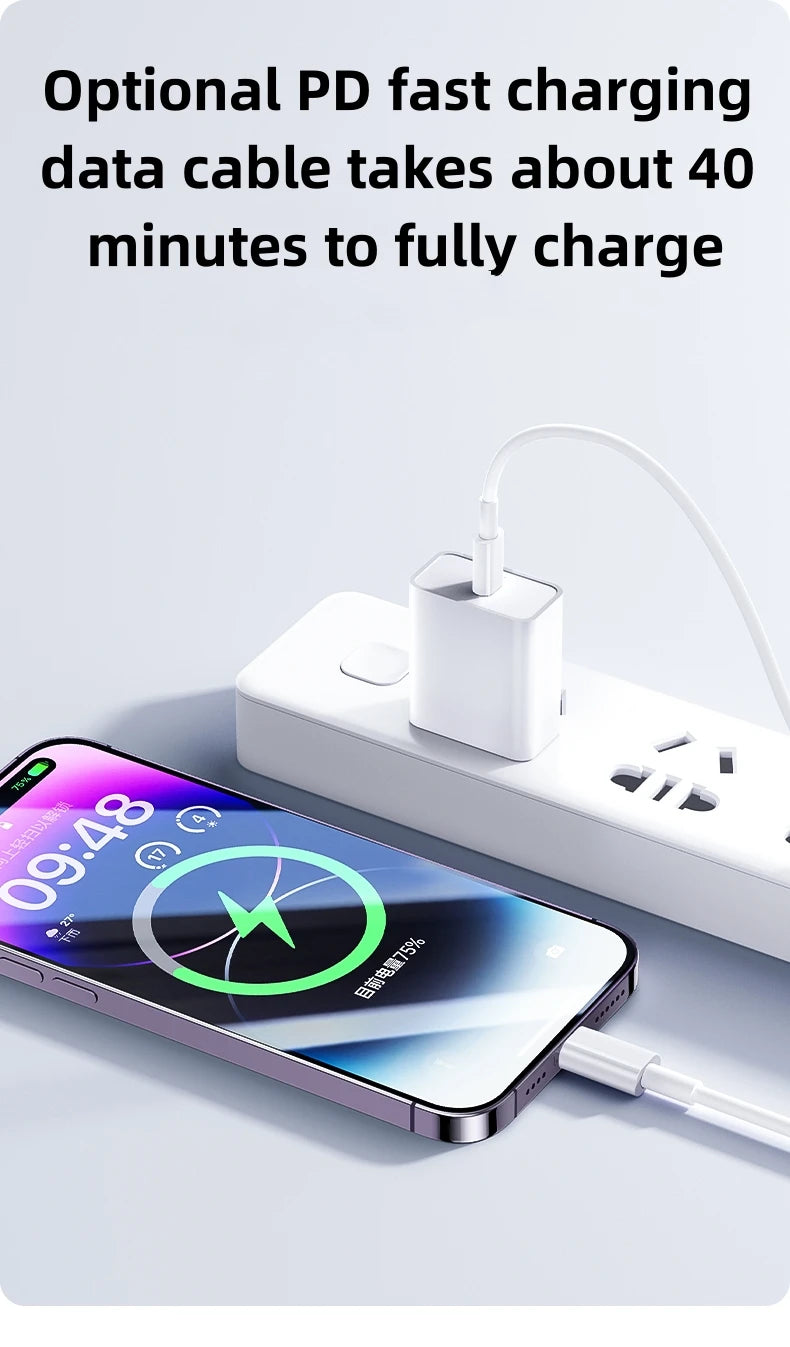 Chargeur Rapide 35W USB-C pour iPhone 15 14 13 12 11 Pro Max Mini XR XS — Câble & Accessoires