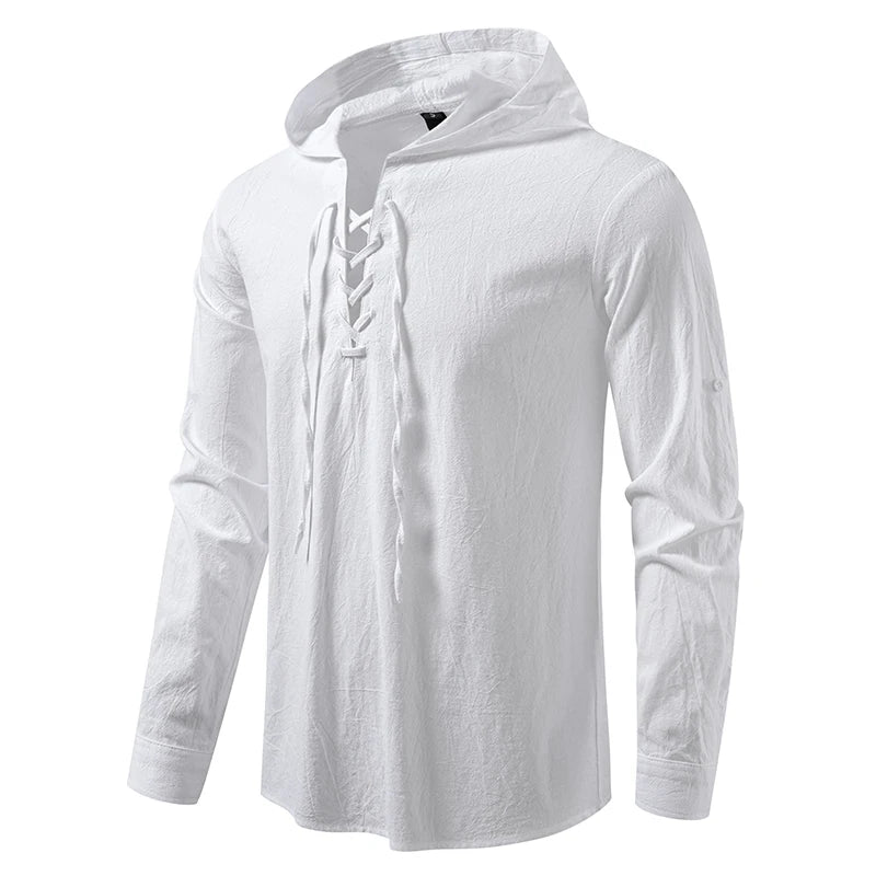 Chemise Homme à Capuche – Manches Longues Style Décontracté