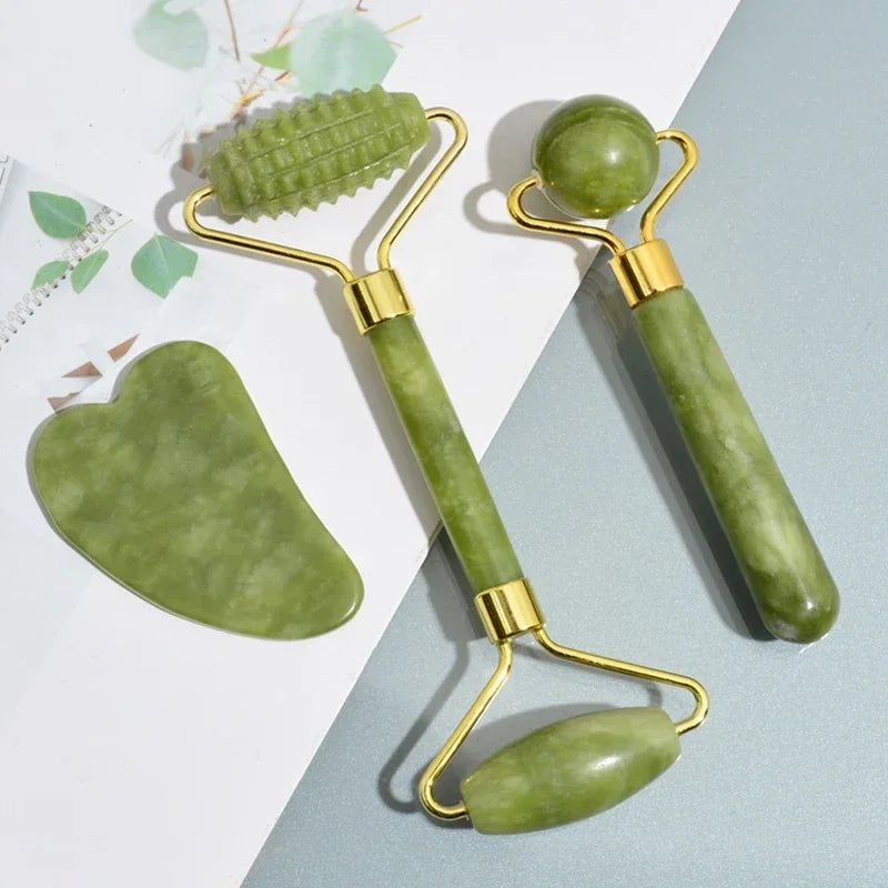 Rouleau de jade  Naturel -Massage Visage Anti -âge & Eclat