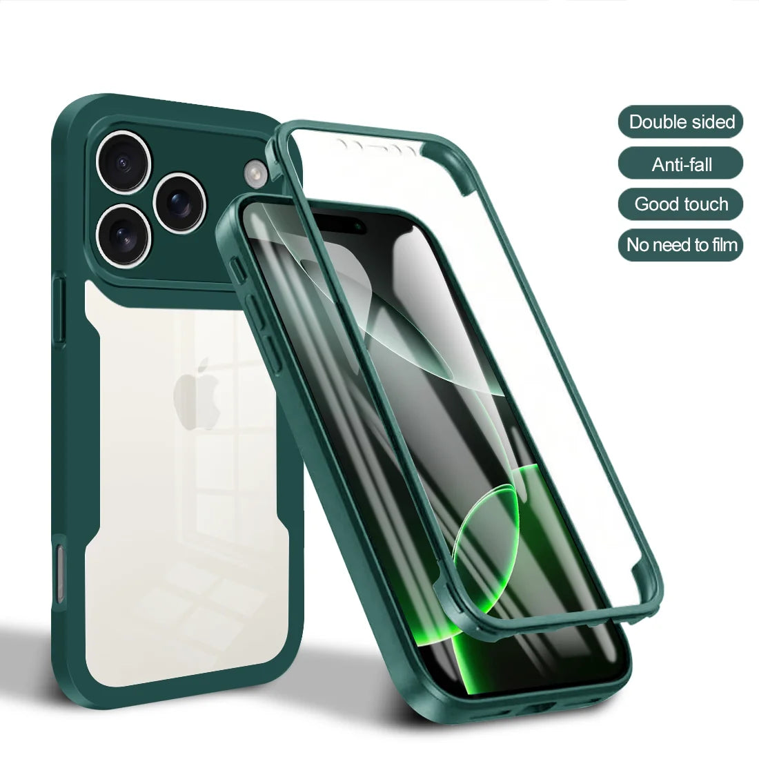 Coque 360° transparente iPhone Pro Max – Protection complète souple avant/arrière