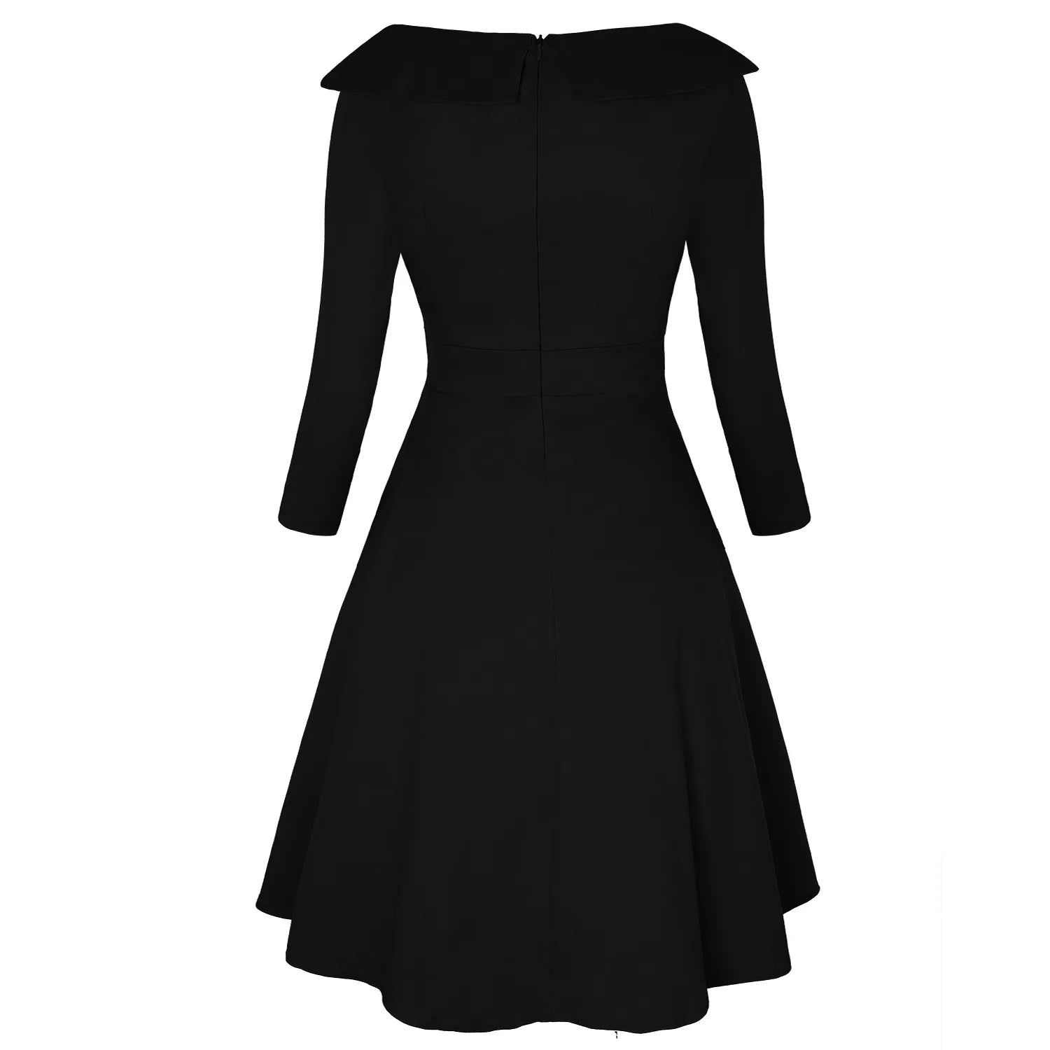 Robe Vintage Rockabilly À Pois — Taille Haute Manches Longues Swing