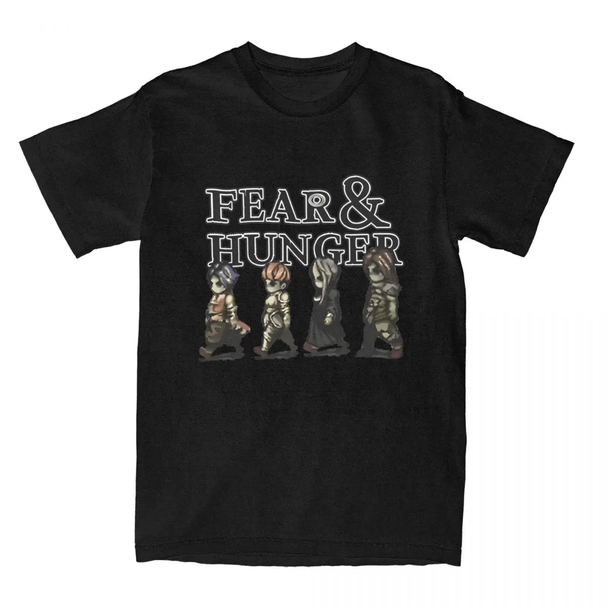 Oversized T Shirt FEAR AND HUNGER 100 Cotton T-Shirts Fashion Tshirt for Male Summer Y2K Funny Design Short Sleeve Tops