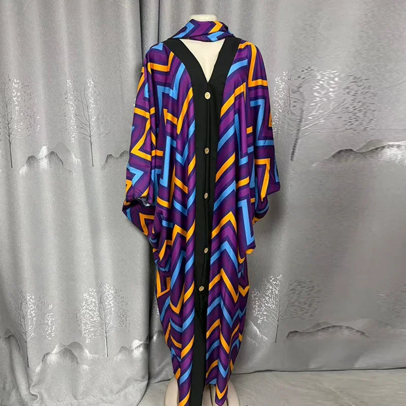 Robe Longue Femme Col V Rayée — Style Décontracté Grande Taille Automne 2026
