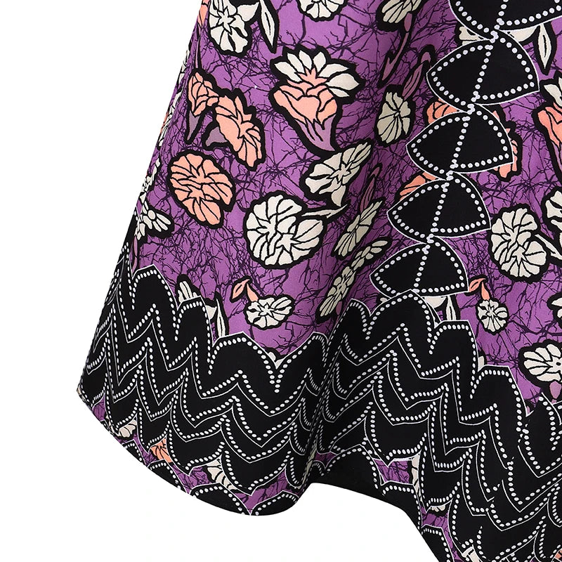 Robe Bohémienne Imprimée — Manches Évasées Maxi Oversize Col Rond
