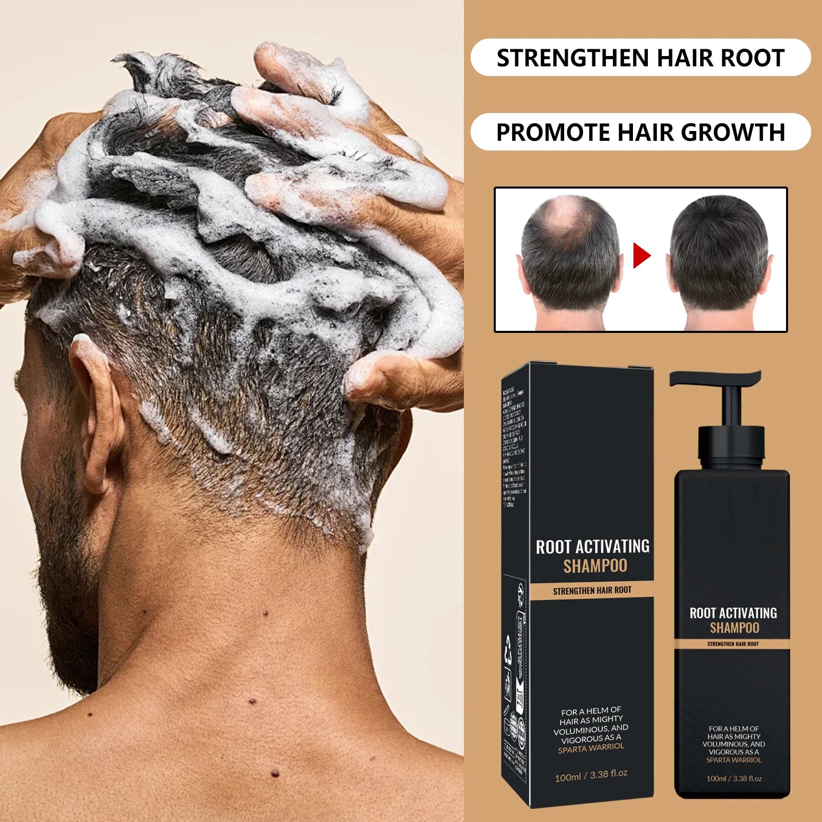 Shampooing croissance capillaire homme – Anti-chute, nourrissant et sans résidu gras 100ml