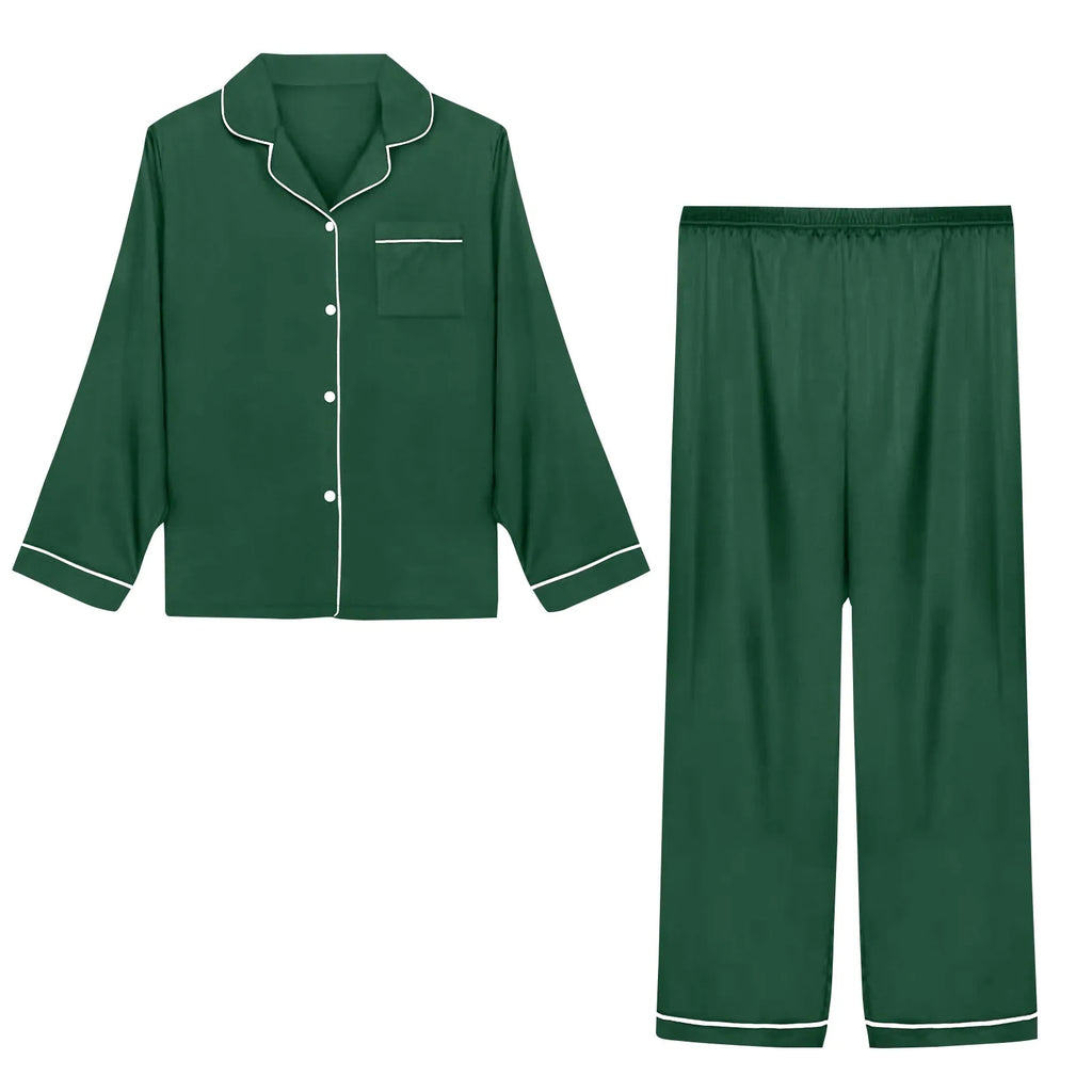 Women Pijama Sets Sleepwear Long-sleeve Cardigan Set Women Pajamas Sets Sexy Silk Polyester Female Pyjamas Home Clothing