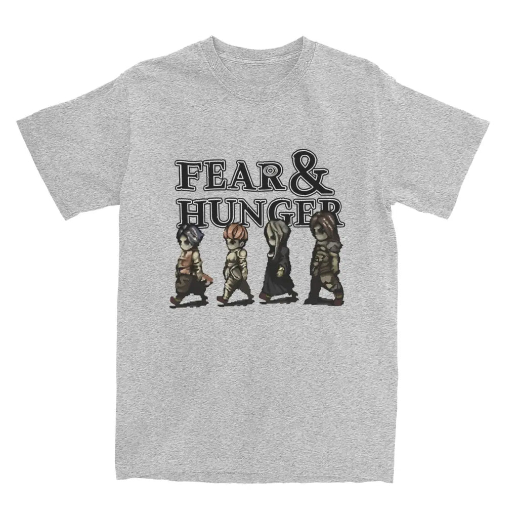 Oversized T Shirt FEAR AND HUNGER 100 Cotton T-Shirts Fashion Tshirt for Male Summer Y2K Funny Design Short Sleeve Tops
