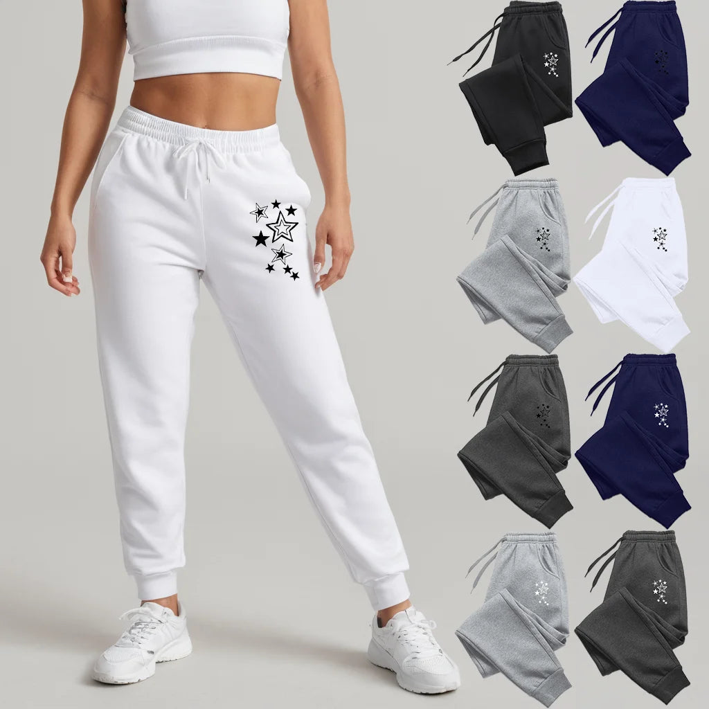Pantalon Femme Imprimé Étoiles — Jogging Décontracté Été