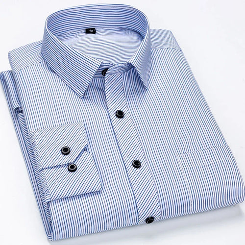 Chemise Oversize Homme 9XL — Rayures Business Casual Manches Longues Slim Fit